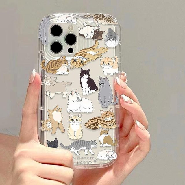 TUNEDEE Katzen Handyhülle für iPhone Modelle in Transparent und Multicolour mit Airbag-Schutz - Bild 1