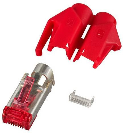 HiRose TM21 Geschirmter Stecker mit roter Tülle, 50 Stück - Bild 1