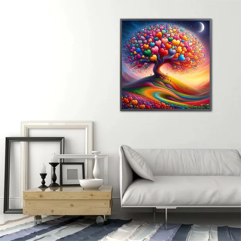 EverShine 5D DIY Diamantmosaik Liebe Baum Malerei als Kreuzstich Landschaft in Mehrfarbig mit 20 x 20 cm - Bild 3