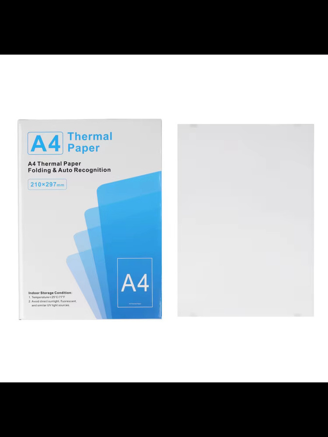 100 Blatt A4 Thermodruckpapier in Weiß für tragbare Drucker, schnell trocknend und tintenlos - Bild 2