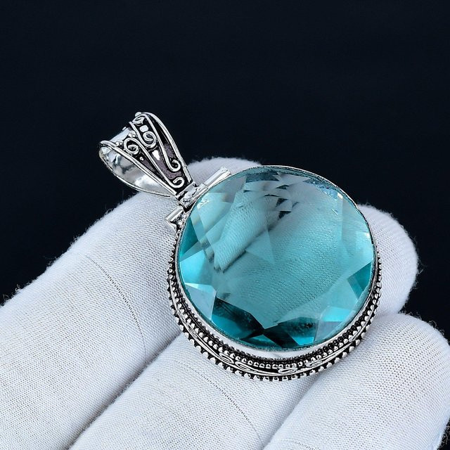 JewelryMart Anhänger Aquamarin, 925 Silber, Damen, 4,5 cm - Bild 1