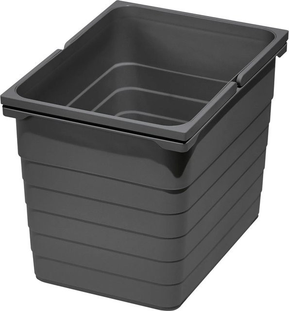 Ninka Eins2vier Abfallsammler Mülleimer mit Griffen, Dunkelgrau, 17 l, B: 31,0 cm, T: 30,6 cm, H: 23,0 cm - Bild 1