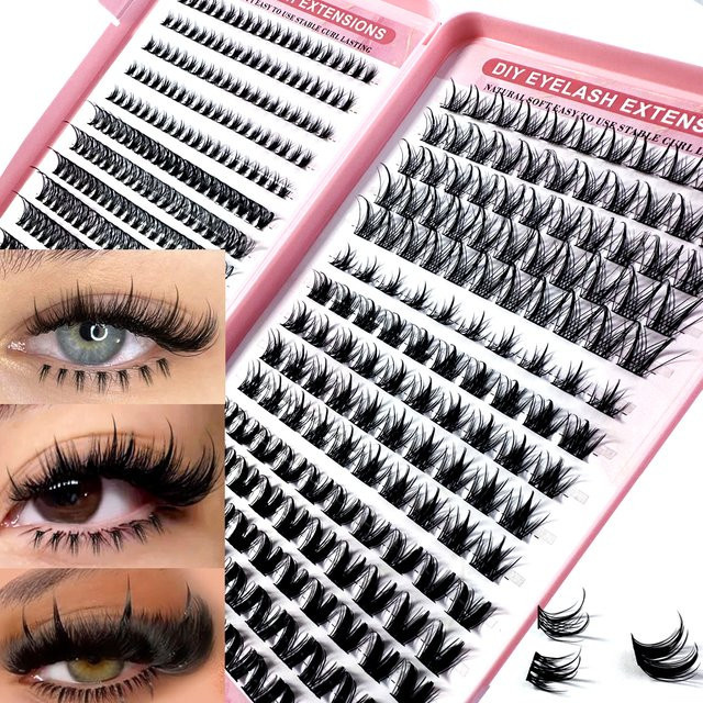 LYBCG Manga Spiky Einzelwimpern-Cluster, 10-16mm, D-Curl, Unisex - Bild 1