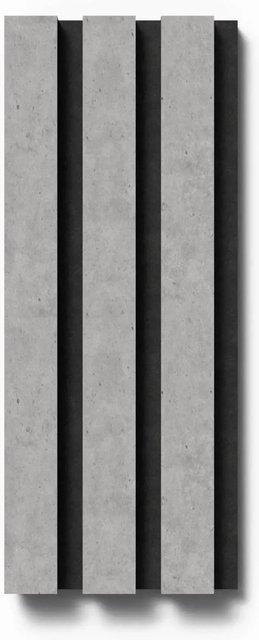 Denpanels Akustikpaneel mit Streifenmuster in Betongrau und schwarzem Filz, B: 29,5 cm, H: 15 cm - Bild 1