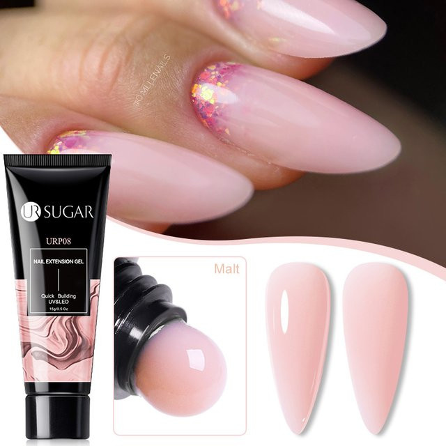 UR SUGAR Nagelverlängerungs-Gel, URP12 Apricot Nude, 15 ml - Bild 1