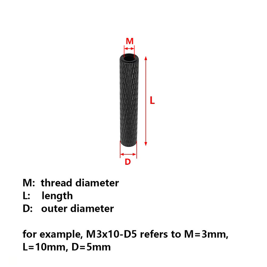 PHISITAL 10 Stück Gerändelte Aluminium-Abstandshalter Bolzenbefestiger für RC-Drohnen M2/M3 - Bild 2