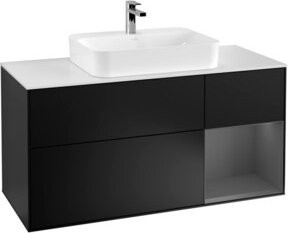 V&B Waschtischunterschrank Finion Wandbeleuchtung in Schwarz lackiert, Breite: 120 cm, Tiefe: 50,1 cm, Höhe: 50,1 cm - Bild 1
