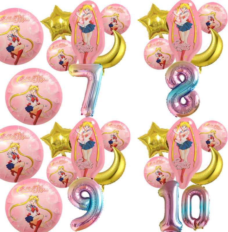 Bandai Sailor Moon Zahlen Luftballons für Geburtstag und Baby Shower in Mehrfarbig - Bild 1