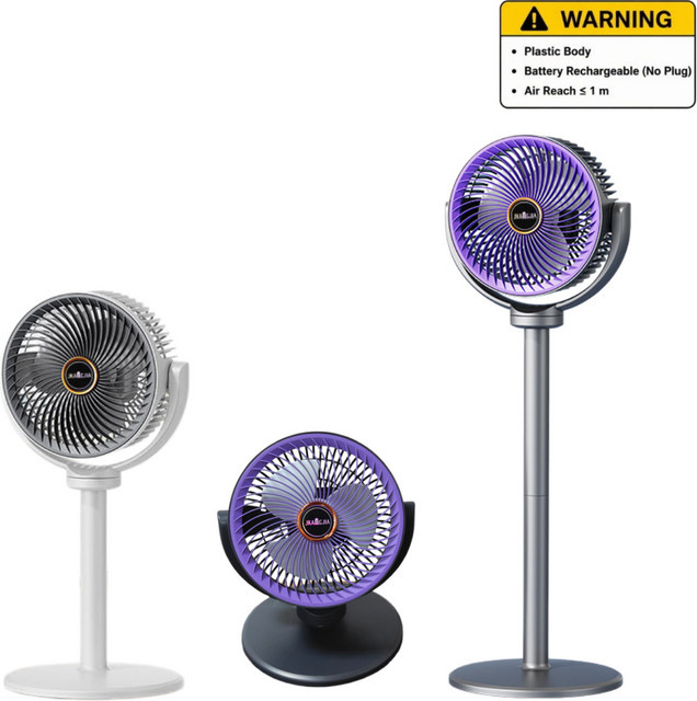 GSNOMLY 2-in-1 Moderner Stand- und Tischventilator mit 5 Stufen und Höhenverstellung für Zuhause, Büro und Schlafzimmer - Bild 1
