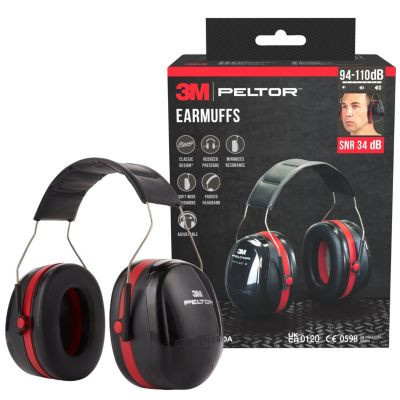 3M PELTOR Optime III H540A Kapselgehörschutz mit gepolstertem Kopfbügel, SNR 34 dB, Schwarz-Rot - Bild 1