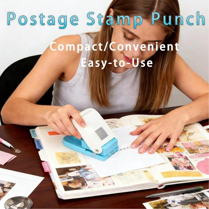 Oudun Quadratlochstanze Groß Tragbar Manuell Ergonomisch aus Edelstahl und Kunststoff für Bastelarbeiten, Karton, Scrapbook und Briefmarken - Bild 2