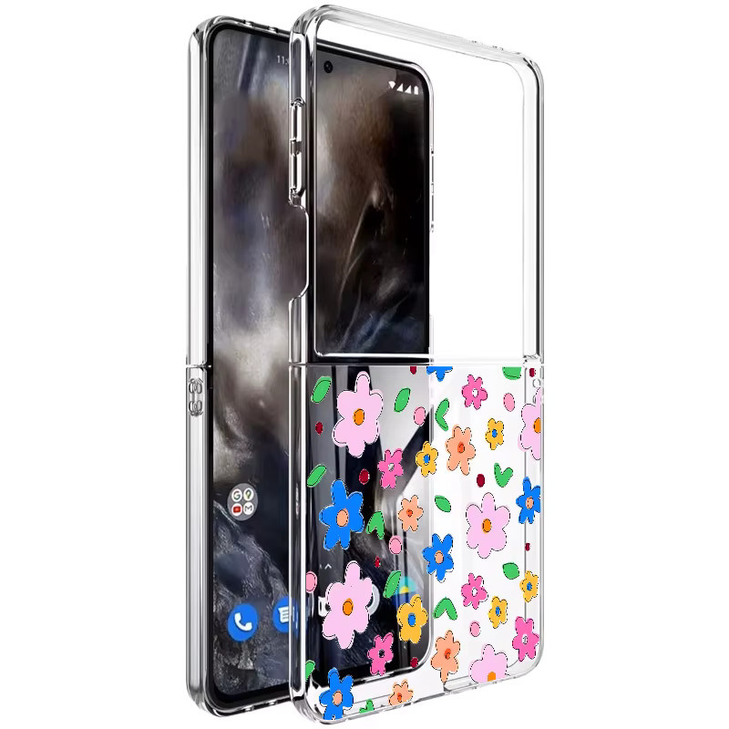 Bunte Blumen Handyhülle aus PC für Samsung Galaxy Z Flip7 FE, Z Flip6, Z Flip5, Z Flip4 und Z Flip3 5G - Bild 2