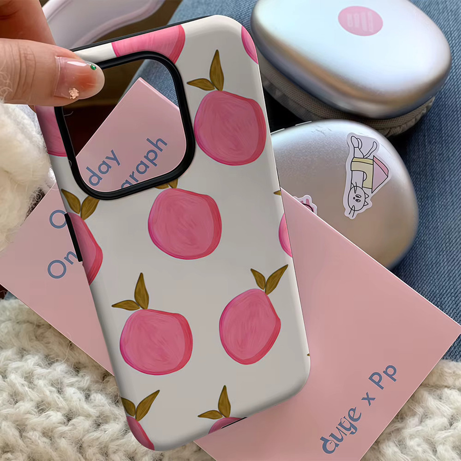 Cremerosa Pfirsich Handyhülle für iPhone 17 16 15 14 13 12 11 Pro Max Plus mit doppelschichtiger Rückseite in Pink - Bild 4