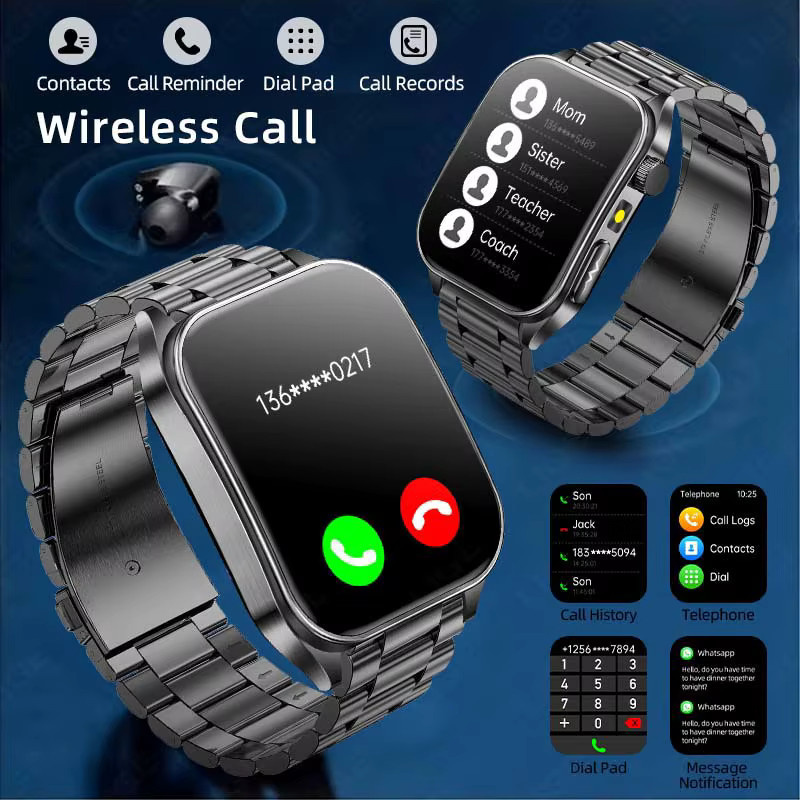 LIGE Smartwatch mit Lasertherapie und Gesundheitsanalyse für EKG, PPG, Blutfette, Harnsäure, Körperfett und Temperatur in Schwarz mit Sprachanruf-Funktion - Bild 5