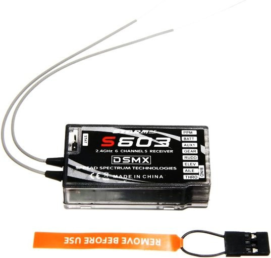 Storm S603 DSM2 DSMX 2,4 GHz 6CH RC Empfänger in Schwarz für Spektrum NX8 DXe DX6i JR DSX9 Sender, Drohnen, Autos und Boote - Bild 1