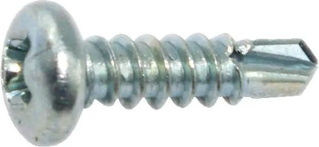 Sfs SN2 Fensterbohrschraube Halbrundkopf mit Phillips PH 2, Durchmesser: 3,5 mm, Länge: 13 mm, verzinkt-blau, 1.000 Stück - Bild 1