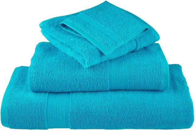 vidaXL Premium Handtücher SOLUND Set 10 Stück aus Baumwolle in Türkis, B/H: 100 x 200 cm, 600 g/m² - Bild 1