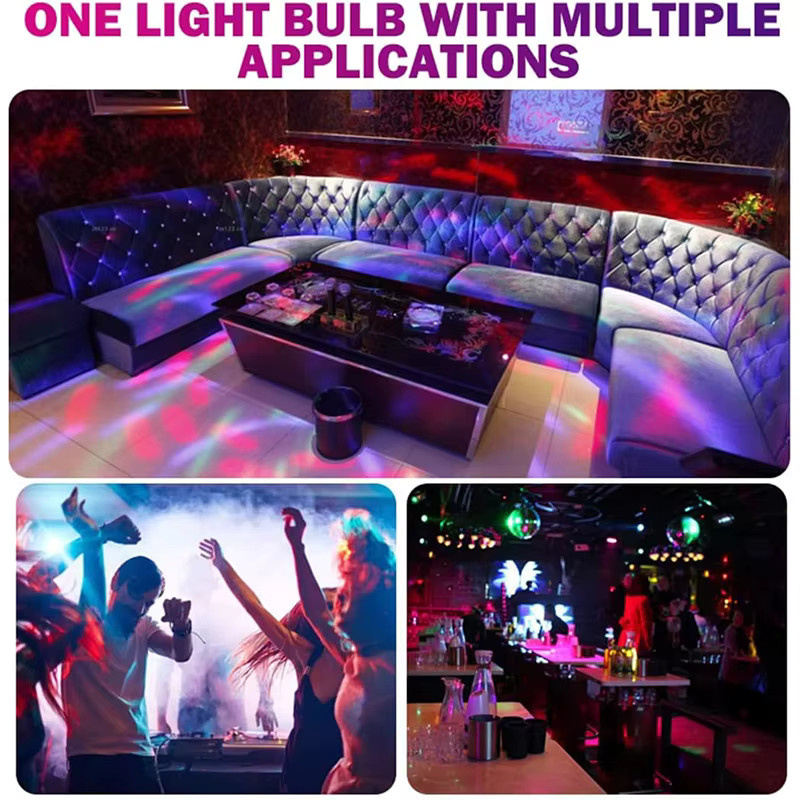 Kasotile E27 Rotierende Magische Kugel LED-Lampe mit Farbwechsel für DJ, Disco und Party in Multicolour - Bild 6