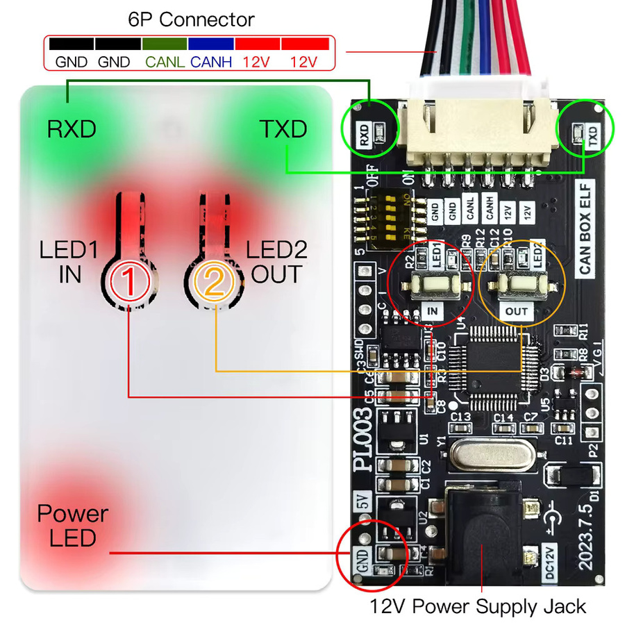 WOYO CTB003 CAN Bus Datenlogger Automotive Diagnose Tool für IP, HMI, EWP und EACC - Bild 2