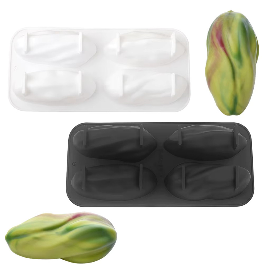 4-fach Silikonform Meibum für Pistazien-Mousse-Kuchen, Schokoladen-Dessert-Pudding und DIY Kerzen in Ovalform - Bild 7