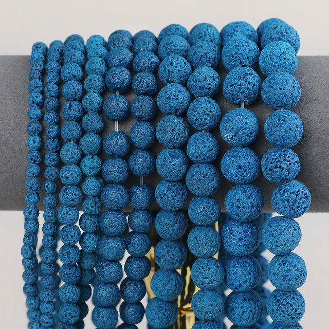 JHNBY Perlen, Naturstein, Blau, Unisex - Bild 1