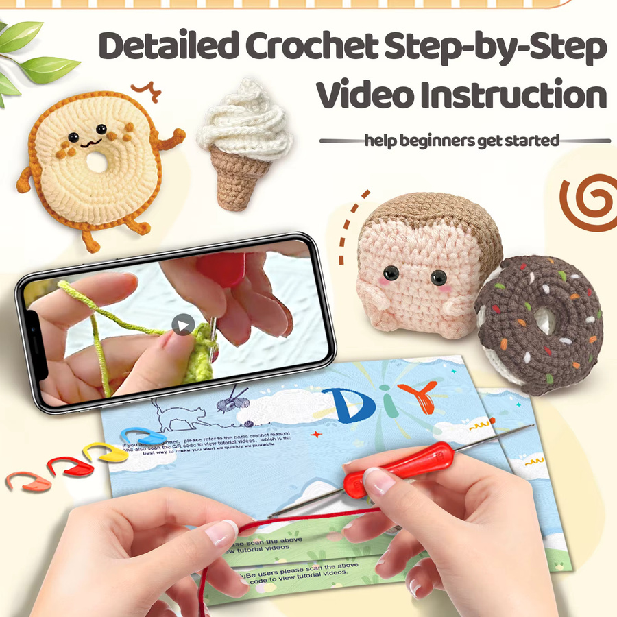 YAMAXIN DIY Häkelset, Donut-Brot-Eiscreme-Toast-Formen, Set / Bundle - Bild 2