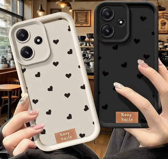 Herzförmige Handyhülle Ins LOVE für Samsung Galaxy A03s, A04e, A05s, A10s, A22, A23, A24, A25 5G, A31, A32, A34, A35, A50, A51, A52, A54 5G, A55 5G, A71 und S24+ in Schwarz und Weiß - Bild 1