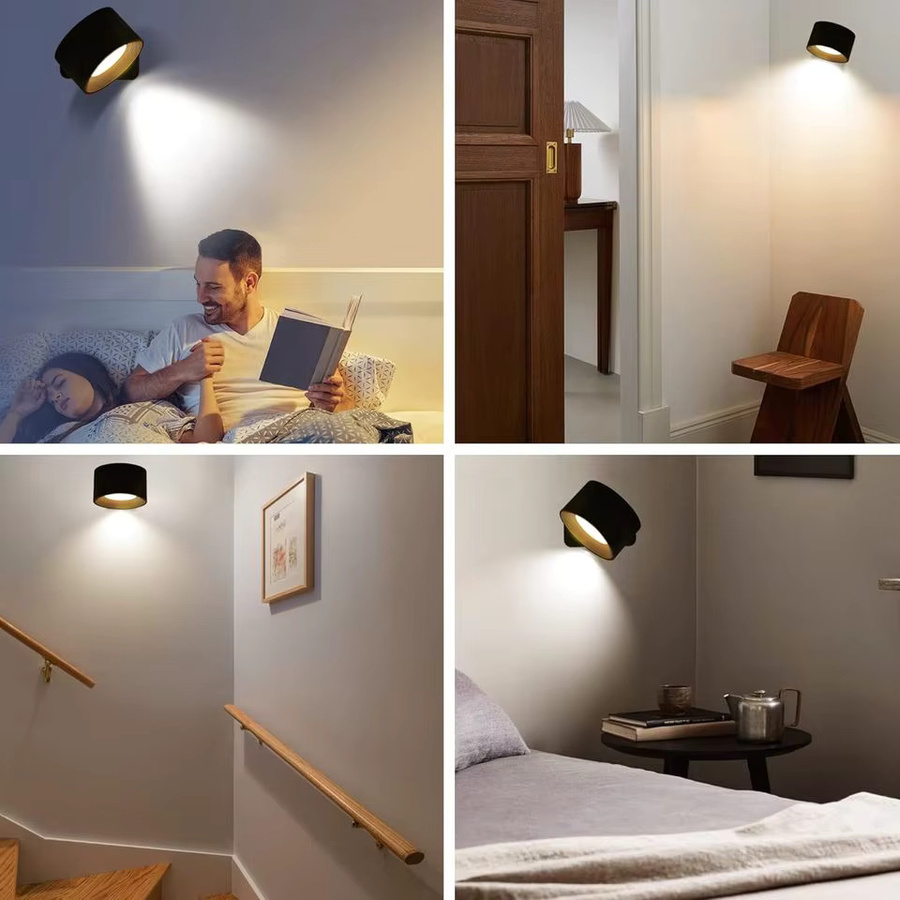 KDULIT LED-Wandleuchte in Rot mit Fernbedienung, wiederaufladbare magnetische Leselampe mit 2000mAh, dimmbar und 3 Lichtfarben - Bild 3