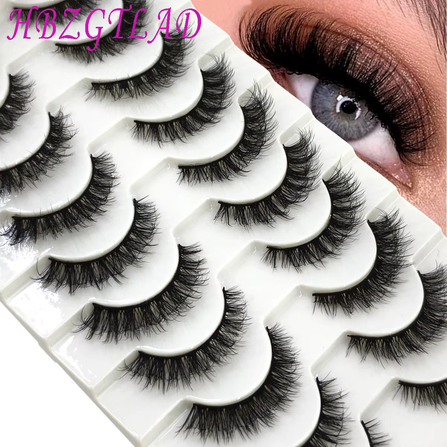 HBZGTLAD Künstliche Wimpern, 3D-Fake-Wimpern, Black, Unisex, 10 Paar - Bild 2
