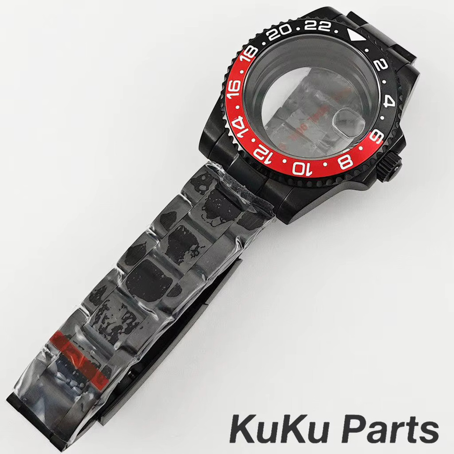 HUANXIAO Uhrengehäuse, Edelstahl, Schwarz, 40 mm, Unisex - Bild 4