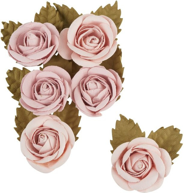 Artemio Papierblumen Rosé 6er-Set für Hochzeit und Dekoration - Bild 1