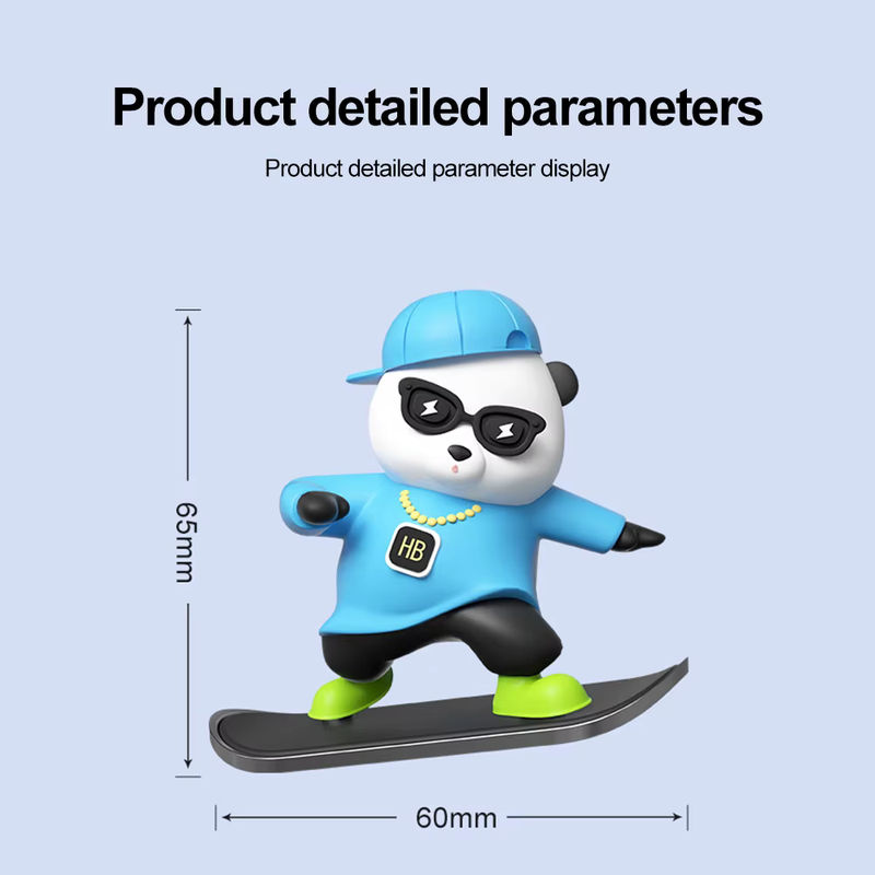 Niedliche Skateboard Bär Auto Dekoration aus Kunstharz für die Mittelkonsole, mehrfarbig - Bild 2