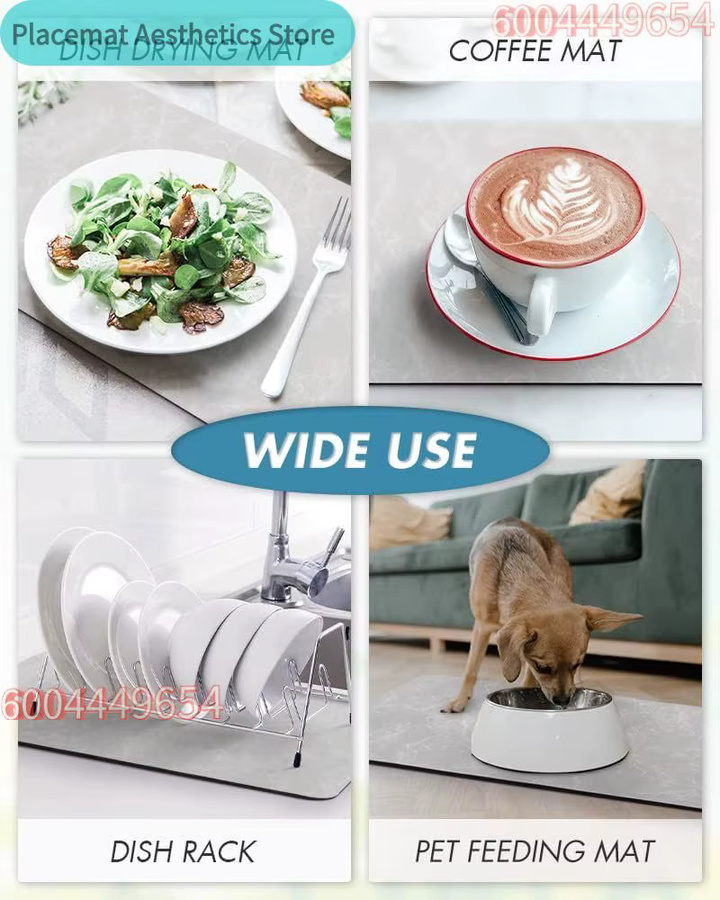 VIKAMA Kaffeemaschinen-Matte mit Gummirückseite und wasserabsorbierender Funktion für deine Küche und Arbeitsplatte - Bild 4