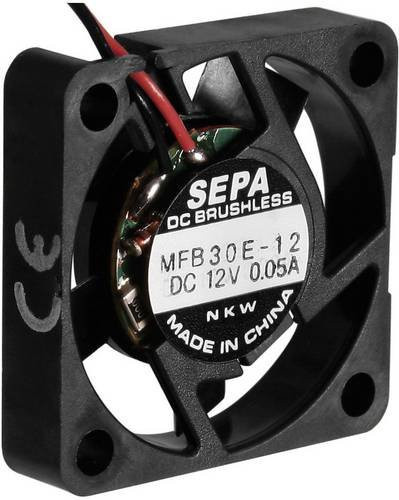 SEPA MFB30E12 Axiallüfter 12 V/DC, Schwarz, B/H/T: 30 x 30 x 6,5 mm - Bild 1