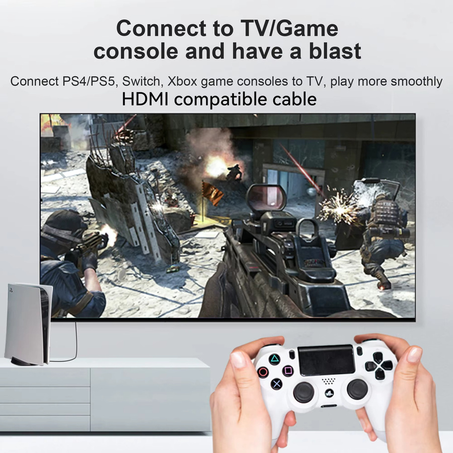 VAORLO HDMI 2.0 Kabel in Schwarz für 4K 60Hz und 1080P 120Hz Ultra HD HDR High-Speed Video und Audio, kompatibel mit PS5, PS4, PC und Monitoren - Bild 5