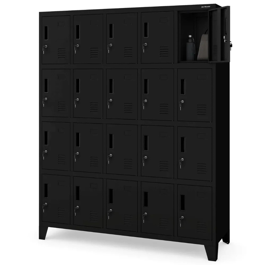 DELUKE Schließfachschrank Spind für Schulen und Betriebe Schwarz Matt H x B x T: 172 x 136 x 45 cm - Bild 2