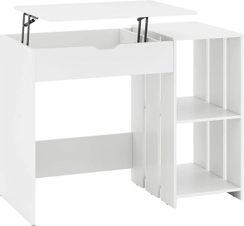 Costway Schreibtisch mit höhenverstellbarer und neigbarer Tischplatte in Weiß, B/T/H: 100 x 49 x 75 cm