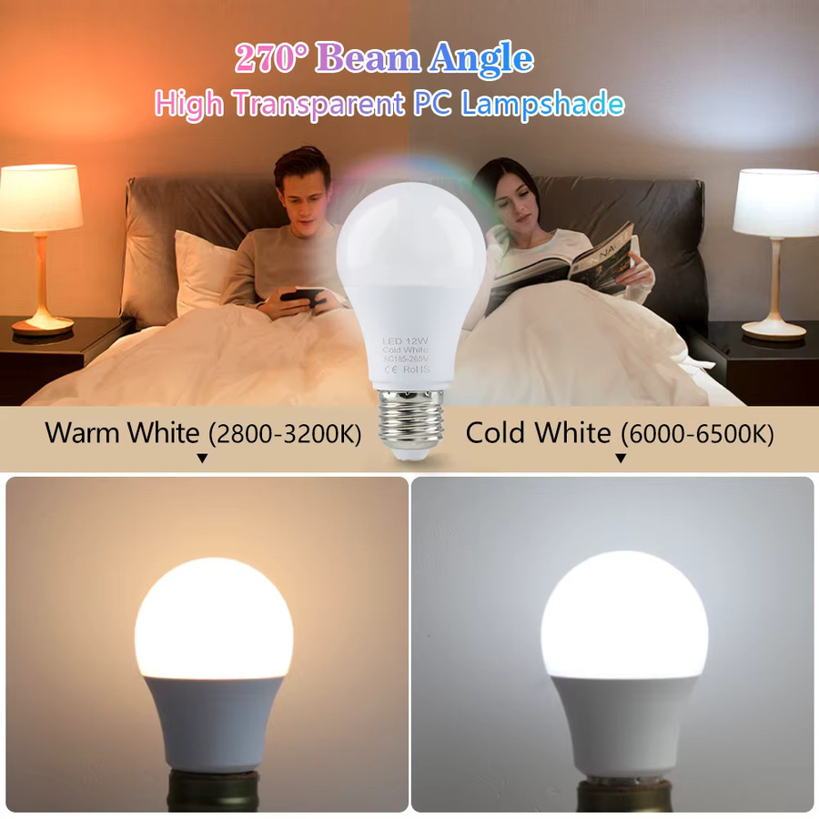 4er-Set YNL LED-Lampen E27 mit SMD2835 Technologie, Weiß, für Innenräume - Bild 2