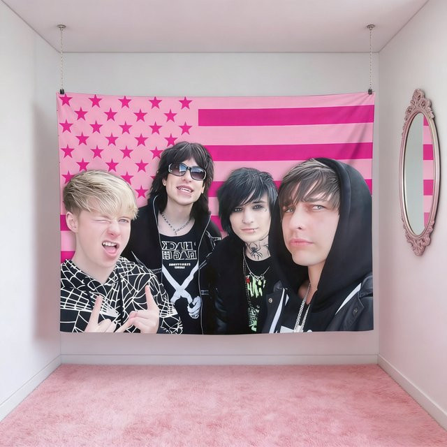 Jack & Johnny Wandteppich Pink mit Colby-Motiv, B: 91,44 cm, H: 152,4 cm - Bild 1