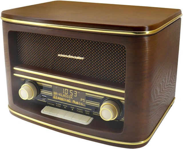 Soundmaster NR961 Nostalgie-Tischradio in Eiche Rustikal Braun mit DAB+, UKW, CD-Player, Bluetooth und USB - Bild 1
