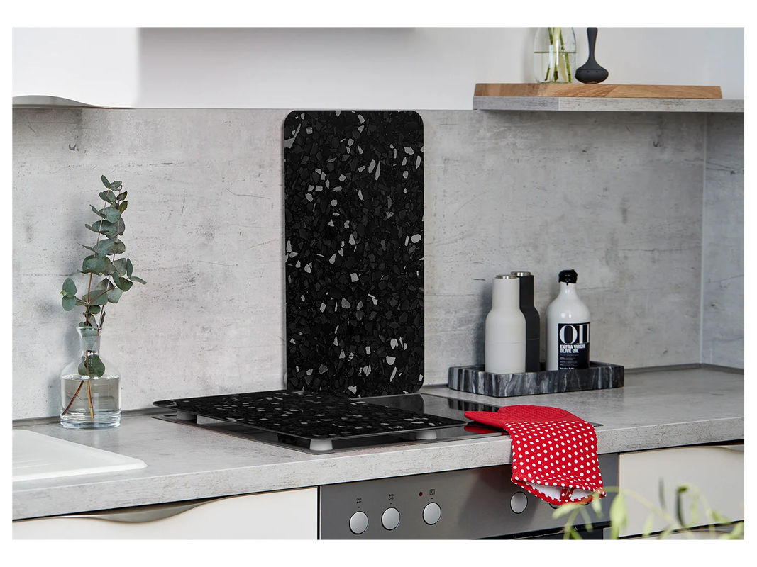 WENKO Herdabdeckplatte Universal 2er Set Terrazzo in Silver Multicolor Black - Bild 3