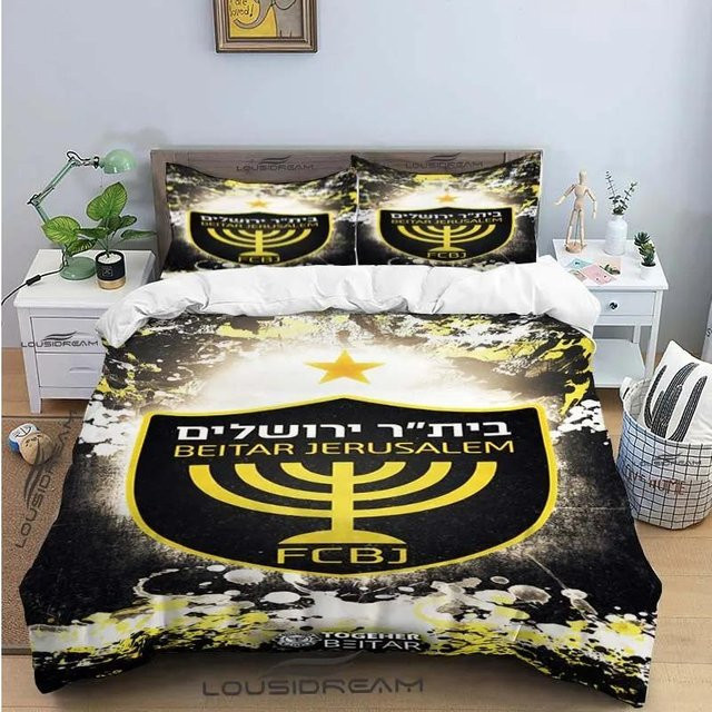 Beitar Jerusalem FC Ganzjahres-Bettwäscheset aus Mikrofaser, Schwarz, B/H: 240 x 220 cm - Bild 1
