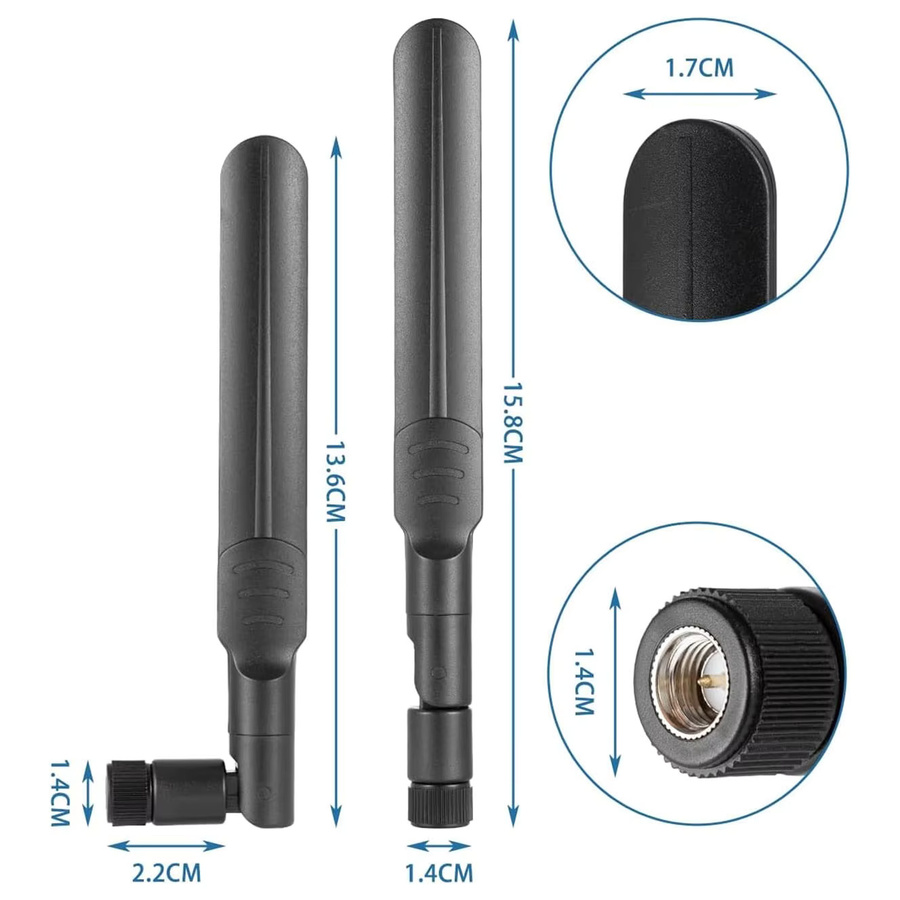 FRHY 2-teiliges Dualband WLAN-Antennen-Set 2,4/5,8 GHz mit RP-SMA und SMA Steckverbindern in Schwarz - Bild 3