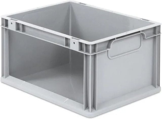 PROREGAL Eurobox NextGen Store Eurobehälter Transportbox Grau H x B x T: 22 x 30 x 40 cm, 20 Liter, Seite offen - Bild 1