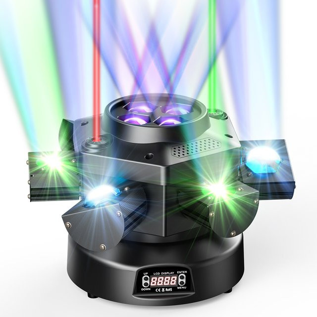 Yiflamefly Moving Head Beam Light 150W RGBW Laser Bühnenbeleuchtung Schwarz - Bild 1