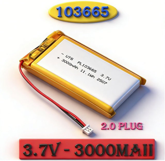 SUYIJIA Li-Ion Akku 3,7V 3000mAh in Gelb für T114 V2 LoRa 32 V3 Dev Board LoRa Node Projekte - Bild 1