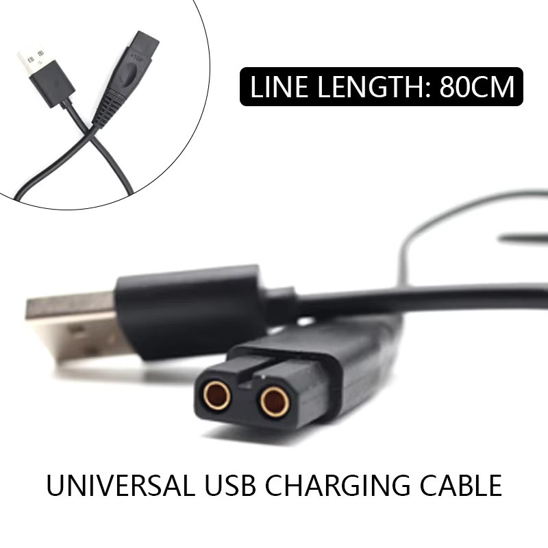 Madeshow PopBarber USB-Ladekabel für Haarschneider in Schwarz mit USB-A und USB-C Anschluss - Bild 2