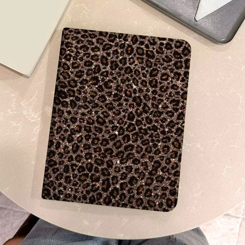 Samsung Galaxy Tab S9 S10 S8 S7 S6 FE Plus Lite Schutzhülle mit Retro Leopardenmuster in Multicolour und faltbarer Abdeckung - Bild 3