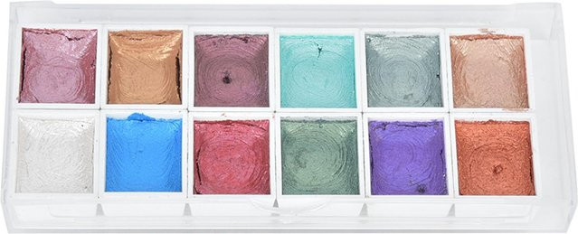 Igeteck Aquarell Pigment Set mit 12 Farben in Grau und Multicolour für Künstler - Bild 1