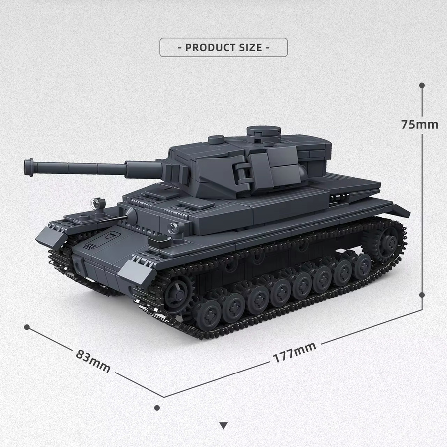 Quan Guan Militärpanzer Stuart SdKfz251 Panzer VI Sherman US Army Soldatenfigur, Modellbausatz - Bild 1